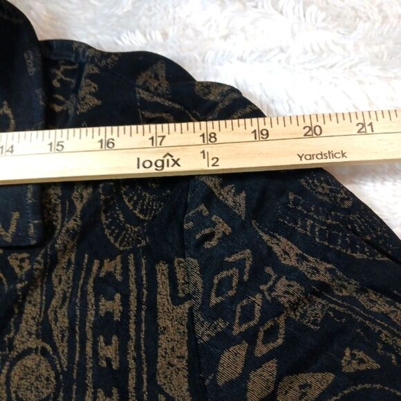 Chico's Travelers Jacket Bkack Tribal Art- to- Wear One Button Women's  Size 3. - Picture 9 of 14